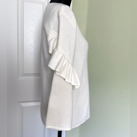 EUC Tory Burch Ashley Ruffled Bell Sleeves Pullover Knit Sweater Wool Iv… - Picture 8 of 13
